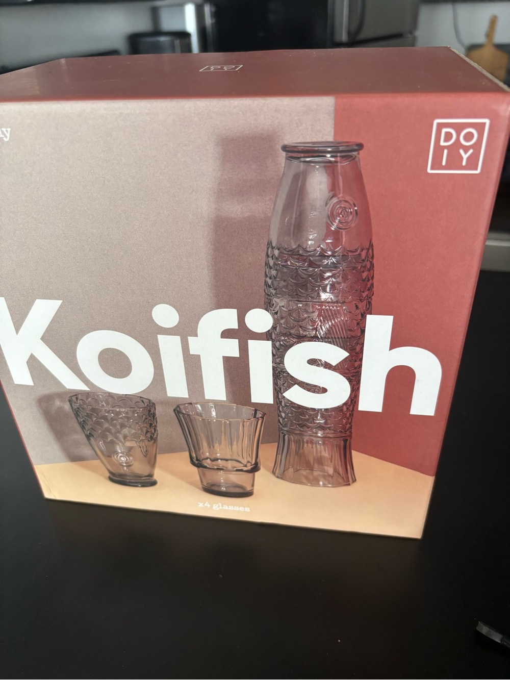 Textured Fish-Shaped Tumbler Set in Smoky Gray-never used /orig. pkg. - Picture 5 of 5